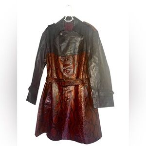 Chic vintage 70s Python handmade Trench Coat M